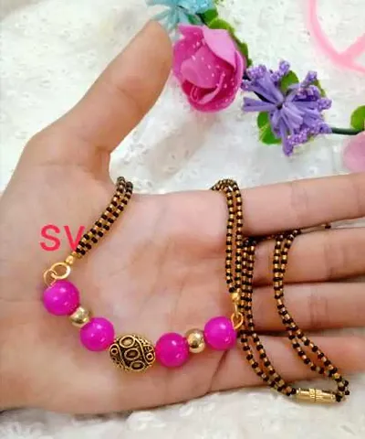 antique pink mangalsutra